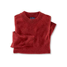 Roter Wollpullover mit Stehkragen