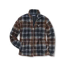 Alernatives Thumbnail 1 zu Sherpa-Fleecejacke mit Stehkragen modernes Schottenkaromuster