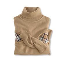 Rollkragenpullover mit rmelpatches