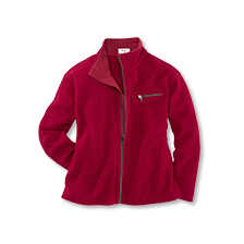 Rote Walkjacke mit Stehkragen