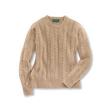 Zopfstrick-Pullover mit Kaschmir