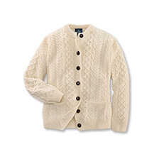 Aran-Zopfstrickjacke