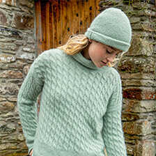 Rollkragenpulli mit Zopfstrick