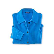 Alernatives Thumbnail 1 zu Blaue Strickjacke mit Polokragen