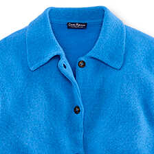 Alernatives Thumbnail 2 zu Blaue Strickjacke mit Polokragen