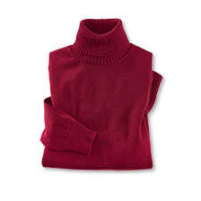 Roter Merino-Rollkragenpullover