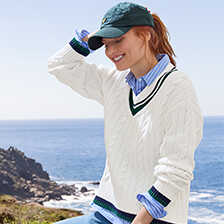 Alernatives Thumbnail 3 zu V-Pullover mit Zopfstrick