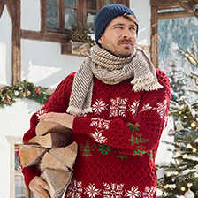 Alernatives Thumbnail 1 zu Weihnachtspullover Aranstrick mit Tannenb�umen