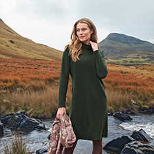 Rollkragenkleid Wolljersey