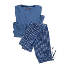 Herren-Pyjama aus Baumwoll-Jersey mit Karohose