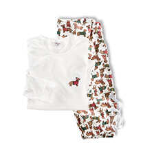 Weihnachts-Pyjama mit Dackel-Print