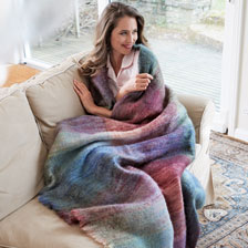 Bunte Wolldecke aus Mohairwolle