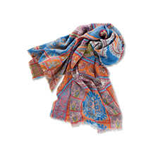 Kaschmirschal mit Paisleys aus Fischgratgewebe