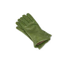 Grüne Leder-Handschuhe mit Kaschmirfutter für Damen