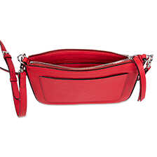 Alernatives Thumbnail 1 zu Rote Leder-Umhngetasche