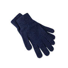 Blaue Strickhandschuhe