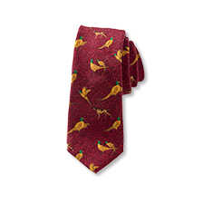 Wollkrawatte mit Fasanen und Jagdhunden