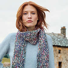 Wollschal in Tweedoptik