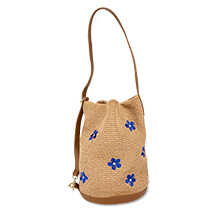 Barrel Bag aus Raffia-Stroh
