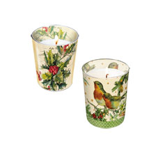 Teelichthalter mit traditionellen Weihnachtsmotiven
