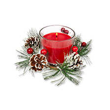 Kleines Weihnachts-Gesteck mit Duftkerze