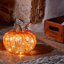 Thumbnail zu Kleine K�rbis-Leuchte Golden Pumpkin