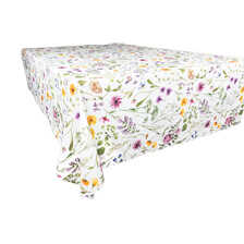 Mittelgroe Tischdecke mit Sommerblumen in Wei