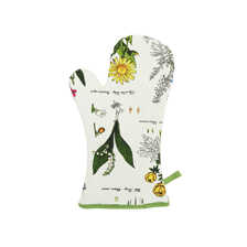 Topfhandschuh mit botanischen Zeichnungen im Vintage-Stil