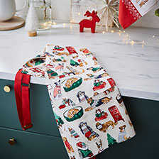 Alernatives Thumbnail 1 zu Kchenschrze mit Weihnachts-Hunden