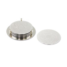 Versilberte Glas-Untersetzer