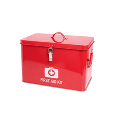 Roter Erste Hilfe Kasten aus Metall