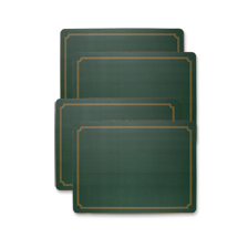 Dunkelgrne Tischsets mit goldenem Rand