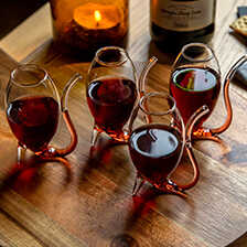 Portwein-Glser in Pfeifenform