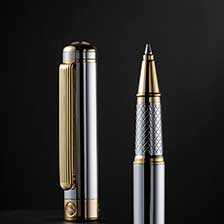 Alernatives Thumbnail 3 zu Luxuriser Tintenroller aus Messing mit Silber-Chrom-Finish