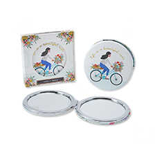 Alernatives Thumbnail 2 zu Taschenspiegel mit Blumen und Fahrradfahrerin