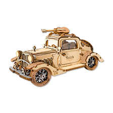 3D-Holz-Modell Vintage Car