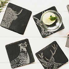 Alernatives Thumbnail 1 zu 4 Untersetzer aus Schiefer Country Animals