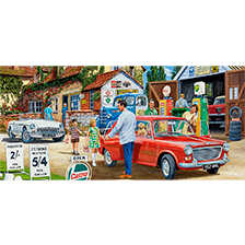 Alernatives Thumbnail 1 zu 636-Teile Puzzle mit nostalgischem Tankstopp-Motiv