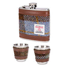 Alernatives Thumbnail 1 zu Harris Tweed Hip Flask Flachmann-Set mit 2 Bechern
