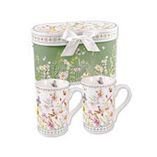 Becher-Set Tea in the Garden New Bone China mit Wildblumen