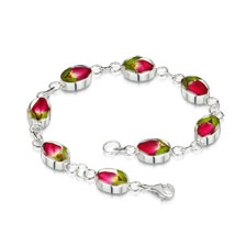 Silberarmband mit Rosenblüten für Damen