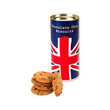 Kekse mit Schokost�ckchen in Union Jack Dose