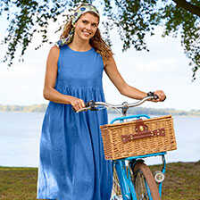 Alernatives Thumbnail 2 zu Blaues Leinenkleid in H�ngerform