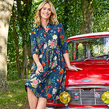 Alernatives Thumbnail 2 zu Hemdblusenkleid mit Blumen-Print