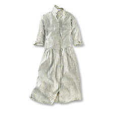 Thumbnail zu Streifenkleid mit Hemdkragen aus Leinen