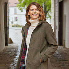 Alernatives Thumbnail 2 zu Kapuzen-Parka aus Fischgrat-Tweed