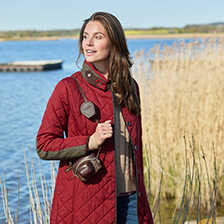 Alernatives Thumbnail 1 zu Roter Steppmantel mit Harris Tweed