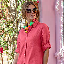 Alernatives Thumbnail 2 zu Leinen-Hemdblusenkleid