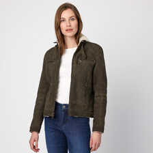 Alernatives Thumbnail 1 zu Damen-Lederjacke im Bikerstil
