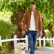 Alernatives Thumbnail 1 zu Herren-Lederblouson Ziegenveloursleder